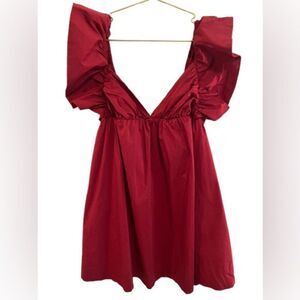 Day + Moon Ruched Sundress with Puff Sleeves